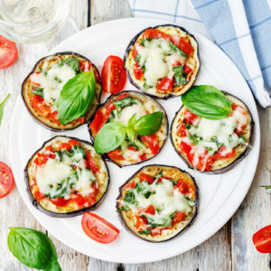 mini aubergine pizza